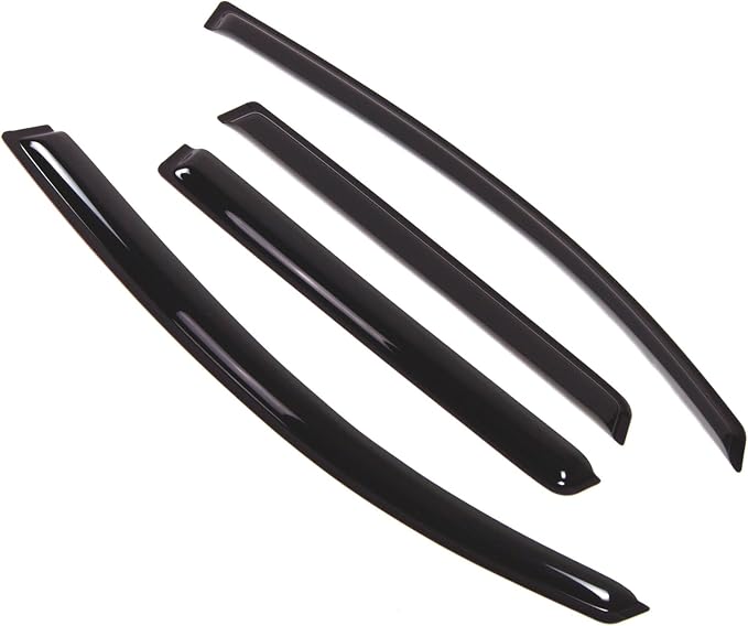 WD2-320 Dark Smoke 4 Pcs Set Window Visor (Outside Mount) Deflector Rain Guard Compatible with 2004-2010 Mitsubishi Endeavor