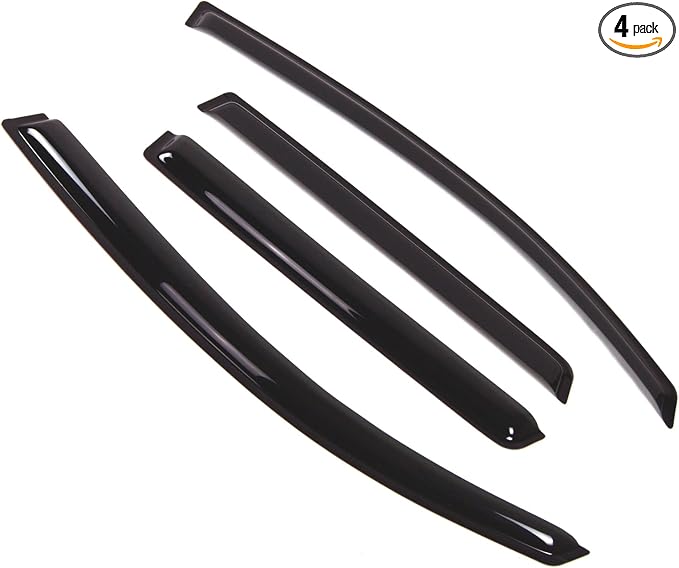 Outside Mount Window Vent Visors Rain Guards Compatible with Mitsubishi Endeavor 2004-2010 | Side Window Wind Deflectors Rain Shields | Smoke Tinted, 4 Pcs Set, DGWV-320