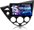 4G+64G Car Radio for Ford Focus 1998-2006: Upgrade Android 15 9" Touch Screen Stereo Head Unit Wireless CarPlay Android Auto, BT 5.4, WiFi 6, GPS, FM, RDS, EQ, SWC, 1080P Backup Camera