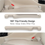 Car Seat Gap Filler Set of 2, Soft Foam Multifunctional Seat Side Gap Filler with Organizer & Hook Function, 3in1 Gap Stopper Universal Fit Car SUV Truck Fill The Gap Between Seat & Console