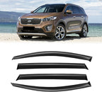 Window Visor for 2016-2020 Kia Sorento, Out-Channel Rain Guards Shields Vent Deflector Shade Wind Dark Smoke Ventshade Ventvisor for 16-20 Sorento 2017 2018 2019 16 17 18 19 20, Outside-Mount, 4PCS
