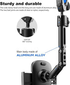 Phone Holder Car, Rear View Mirror Phone Holder - Aluminum Alloy Mount Multi-Angle Adjustment Rotatable and Retractable Compatible with All 4-7 Inch iPhone and Android Cell Phones