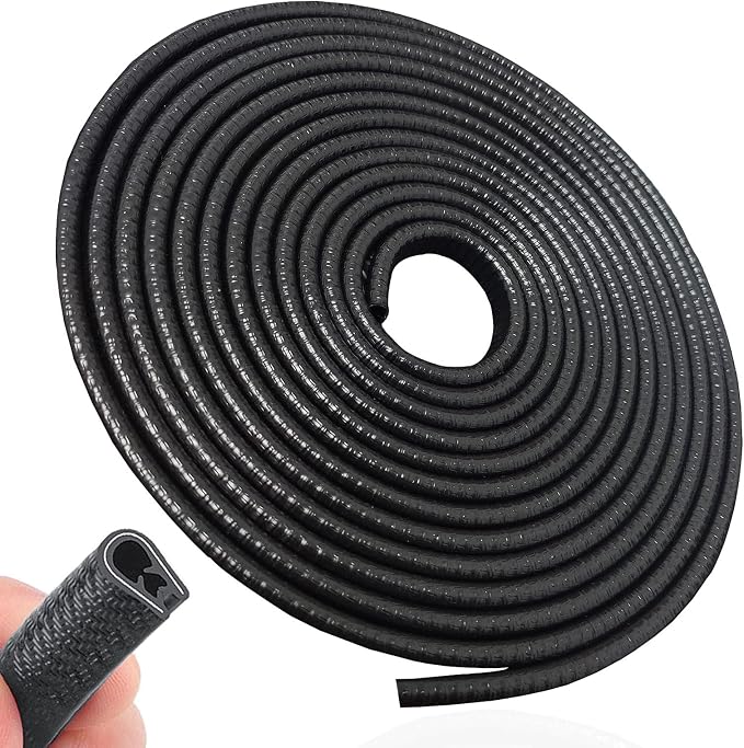 Car Door Edge Guards, Universal Rubber U Shape Car Door Trim Car Door Edge Protector, Auto Door Edge Guards for Sedans, Trucks, SUV, ATV (Black, 16 Ft)