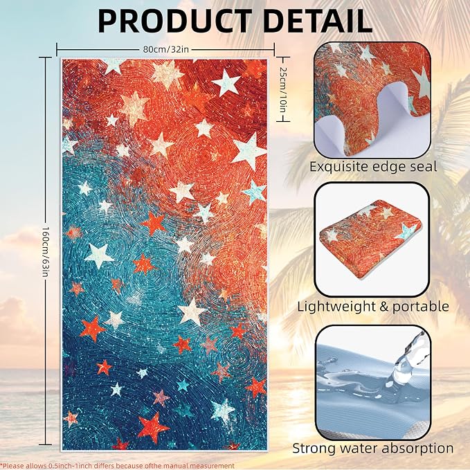 1 Pack Car Towel Seat Covers with Storage Bag, Multifunctional Towel for Gym Outdoor Sport, Picnic, Beach, Pet Dog Travel,Non-Slip Washable Car Seat Protector (Starry)