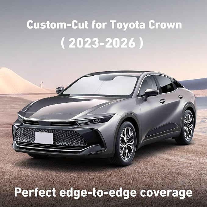Windshield Sunshade Compatible for Toyota Crown 2023-2024 2025 2026, Sun Visor for Front Windshield & Window Sun Shade Cover, UV Heat Blocker & Protector, Car Accessories
