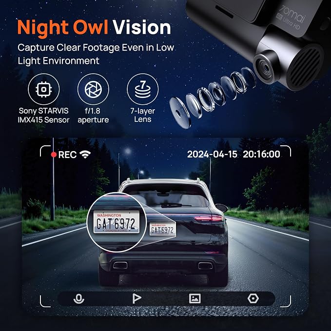 4K Dash Cam Front and Rear with STARVIS, Dashcam with 5GHz WiFi, GPS Car Camera, Super Night Vision, ADAS, 3'' IPS Screen, 24H Parking Mode, Time-Lapse, Loop Recording, Support 256GB Max (A800S) | 5GHz WiFi • ADAS • 24H Parking Mode • 3" IPS Scre...