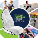 Towel Seat Cover, Waterproof Car Seat Protectors for Gym, Workout & Active Lifestyle, Universal Fit for Car SUV Truck Van, Non-Slip 3 Strap Design, Machine Washable, 2 Pack White
