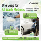 BUBBLE BATH Foaming Car Wash Shampoo 1 Gallon - Works with Foam Cannon, Foam Gun, Bucket Washes, Car Soap for Pressure Washer | For Car, Truck, Motorcycle, RV & More | Green Apple Scented
