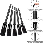 HMPLL 10pcs Detailing Brush Set, Multi-Purpose Car Detailing Brushes for Cleaning Car Interior, Exterior, Engine, Leather, Including 5 car Cleaning Brush, 3 Wire Brush, 2 Air Vent Brush,Black