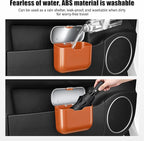 Car Trash Can, Car Garbage Bin with Lid & Handle - Leak-Proof Mini Trash Can for Car, Truck, SUV - Essential Car Accessories for Organization (Orange)