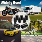 12PCS Tire Valve Stem Caps, Dust Proof, Anodized Aluminum Universal Tire Valve Stem Covers for Cars, SUV, Trucks, Bikes, Motorcycles, Bicycles(Black)