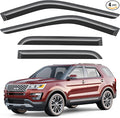 Outside-Mount Window Rain Guards Fit for Ford Explorer 2011-2019, Extra Durable Window Visors Wind Deflector Dark Smoke Vent Shades Car Tape-on with Thicker 4PCS