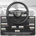 Car Steering Wheel Cover Small Size for Prius Civic Model 3 Model Y Camaro Rogue with 14-14 1/4 inches Outer Diameter, Black Microfiber Leather