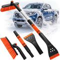 [Upgrade] 36" Extendable & Removable Snow Brush with Ice Scraper for Car Windshield, 360° Pivoting Brush Head, EVA Foam Grip for SUV, Trucks, Auto