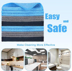 Cleaning Cloth Dry Erase Cloth Cleaning Rags Reasonable Kitchen Towels Microfiber Towels Cars Wash(6 x 6 Inch,Blue/Gray/Black,30 Pcs)