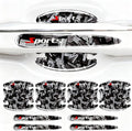 8PCS Car Door Handle Scratch Protectors, 3D Patterned Carbon Fiber-Marking，Anti Scratch,Universal for Most Cars (White)