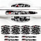 8PCS Car Door Handle Scratch Protectors, 3D Patterned Carbon Fiber-Marking，Anti Scratch,Universal for Most Cars (White)