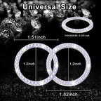2 PCS Crystal Combinatorial Rhinestone Car Engine Start Decoration Ring, Push to Start Button Cover Sticker, Bling Car Interior Accessories for Women, Automotive Decals, Colorful