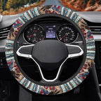 Auto Steering Wheel Cover Unviersal 15 Inch Steering Wheel Wrap Cover 4th of July Auto Interior Accessories Decor for All Seasons, Aztec Eagle US Flag