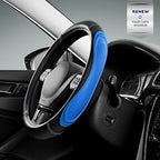Car Steering Wheel Cover - Microfiber Leather Steering Wheel Wrap Sports 14.5-15 Inch Steering Wheel Cover Non-Slip for Men Women Blue Color