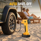 Tire Inflator Portable Air Compressor, Fast Inflation, 160 PSI Cordless Tire Inflator with 21V Rechargeable Battery & 12V Car Power Adapter, Air Pump for Car Tires, SUV, Motorcycle, Bike, Ball
