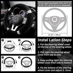 Rhinestone Fluffy Steering Wheel Cover - Comfortable Non-Slip Luxury Faux Wool, Universal Fit for 14.5" to 15" Steering Wheels