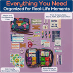 KeepGoing Travel First Aid Kit for Kids – 130 Pc. for Car, Home, Purse, Diaper Bag & Backpack with Latex-Free Bandages - Mini First Aid Kit Travel Size TSA-Approved