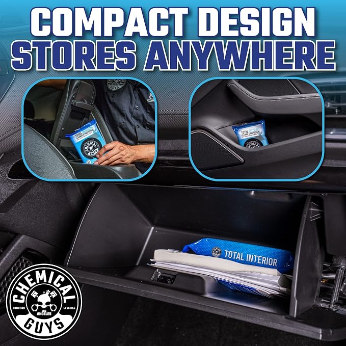 Total Interior Cleaner & Protectant Wipes – 50 Pack Multi Surface Car Interior Cleaning Wipes for Dashboards, Doors and Seats – Safe for Trucks, SUVs, RVs and Home Use