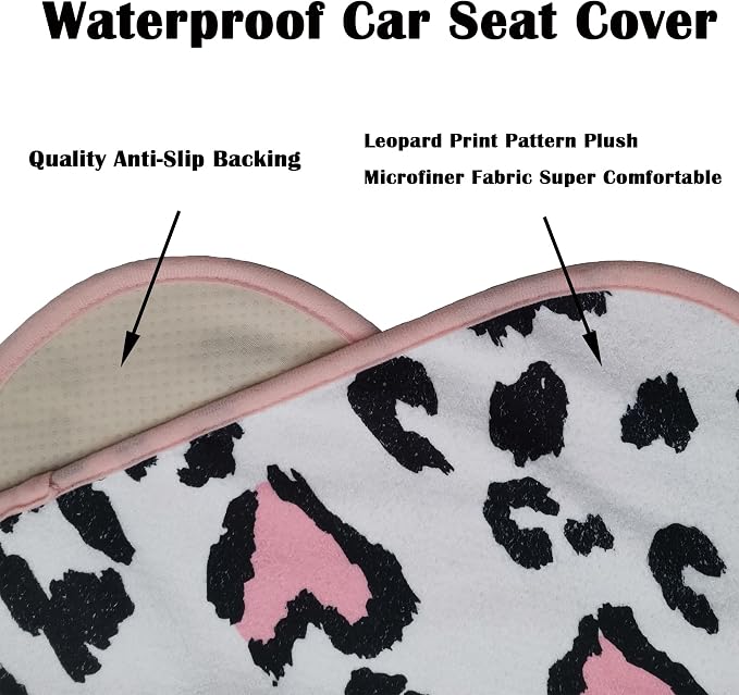 Car Seat Cover Protector Front Seats,for Gym Workout,Running,Swimming,Beach and Hiking,Waterproof Sweat Towel Bucket Seat Covers for Cars SUV Trucks (Leopard Print, 1Pcs)