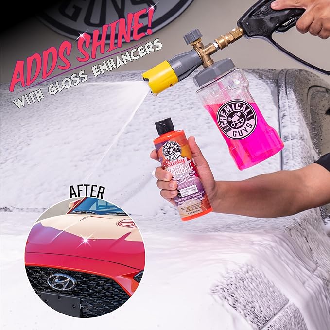 CWS215 Sticky Snowball Ultra Snow Foam Car Wash Soap (Works with Foam Cannons, Foam Guns or Bucket Washes) for Cars, Trucks, Motorcycles, RVs & More 128 fl oz (1 Gallon) Cherry Scent