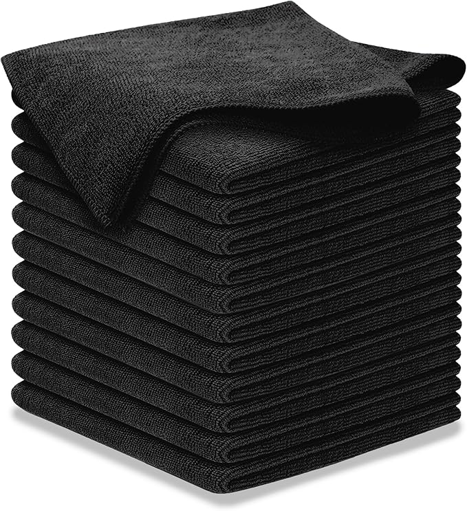 Premium 300GSM Microfiber Cleaning Cloth - 12.5"x12.5" High Performance - 1200 Washes, Ultra Absorbent Microfiber Towels for Cars Undercarriage, Rims & Engine Bay Cleaning - Microfiber Cloth