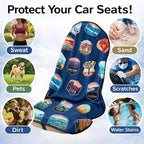 2 PCS Front Waterproof Car Seat Towel Covers, Sweat Seat Protector for Cars and SUVs with Headrest Cover and Fixed Hooks for Use After Gym, Beach, Swimming, and Outdoor Activities