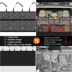 Femuar Car Trunk Organizer,Large Capacity Backseat Trunk Organizer(42"*18"),Collapsible Car Storage Bag with 8 Pocekt,Car Organizer for SUV/MPV/Truck - Leopard print