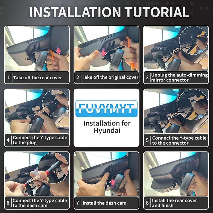 OEM Style Front Dash Cam for Hyundai Ioniq 6 2023-2025 | Front 4K, 64GB Card,(Must have an auto-dimming rearview mirror), Hidden Design, Plug&Play, Easy Install