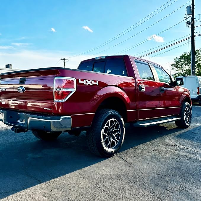in-Channel Side Car Window Visors Rain Guards Sun Shade Vent Deflectors for Ford F-150 Supercab/Extended Cab 2004-2014, Dark Smoke Tinted