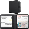 CoBak Car Registration and Insurance Holder - Small and Lightweight Vehicle Glove Box Car Organizer, Auto Truck Comparment Accessories Case for Essential Document, Driver License (Rhombus Black)