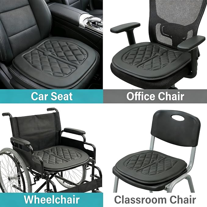 Memory Foam Car Seat Cushion for Driver - Heightening Seat Pad for Short Drivers, Relieves Pressure for Long Drives - Non-Slip Car Booster Cushion for Office, Truck, Wheelchair