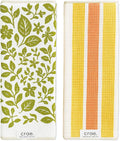 crae. Microfiber Hand Towel & Washcloth Set of 2 - Double-Sided, Waffle Weave, Super Absorbent, Lint-Free, Fast Drying - Pat and Tricky Pattern for Bathroom, Kitchen, Car, and Window Cleaning
