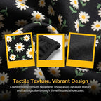 Daisy Flower Steering Wheel Cover 15 Inch + 2Pc Cute car Coasters Set | Anti-Slip Breathable Universal Car Wheel Cover Soft Comfort Grip Accessories for Women Men