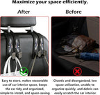 Purse Hook for Car -Universal Premium materials silicone and Aluminum-Magnesium Alloy Double Car Seat Back Storage Hook for Purses, Handbags, Bags Wing pattern (2 Pack) Black