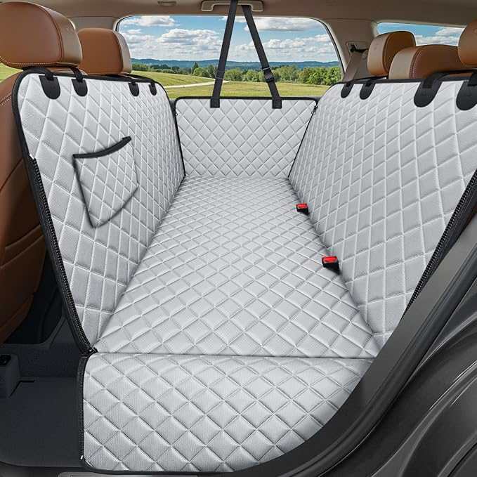 Dog Car Seat Cover for Pets 100% Waterproof Seat Cover Hammock 600D Heavy Duty Scratch Proof Nonslip Durable Soft Back Seat Covers for Cars and SUVs