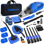 Car Cleaning Kit Car Detailing Kit,Car Cleaning Kit Interior Cleaner with High Power Blue Handheld Vacuum Cleaner,Brush Sets,Windshield Cleaner and Storage Bag,Car Accessories,Car Gift Set