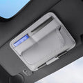 Car Visor Organizer – Sun Visor Storage Pouch Holder for Vehicle Truck SUV, PU Leather Auto Interior Accessories for Registration Document, Gas Card & Sunglasses, Universal Fit (Gray)