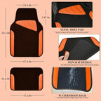 Waterproof Universal Fit Car Floor Mats, Faux Leather Car Carpet Mats,Car Mats with Anti-Slip Nibbs Backing & Driver Heel Pad Fit for SUV,Vans,sedans, Trucks,Set of 4pcs (Orange)
