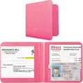 CoBak Car Registration and Insurance Holder - Small and Lightweight Vehicle Glove Box Car Organizer, Auto Truck Comparment Accessories Case for Essential Document, Driver License (Glitter Rosy)