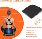 Premium Car Seat Cushion, Memory Foam Driver Seat Cushion to Improve Driving View- Coccyx & Lower Back Pain Relief - Seat Cushion for Car, Truck, Office Chair (4D Mesh Classic Black)