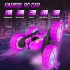 Remote Control Car for Kids, Stunt RC Cars with Cool Wheel Lights, Double-Sided Driving, 360-degree Rotation Boys & Girls Toys for Ages 6 7 8 9 10-12 Kids, Valentines, Birthday Idea