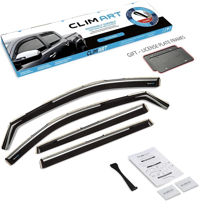 in-Channel Incredibly Durable Rain Guards for Nissan Rogue 2014-2020 SUV, Original Window Deflectors, Vent Deflector, Vent Window Visors, Dark Smoke Car Accessories, 4 pcs - 614156