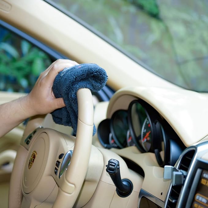 Premium Microfiber Towels, Car Drying Wash Detailing Buffing Waxing Polishing Towel with Plush Edgeless Microfiber Cloth (Black)