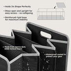 50L Car Trunk Organizer, Heavy-Duty 600D Oxford Collapsible Storage Box with 3-Compartments & Securing Straps, Foldable Organizer for SUV/Sedan/Truck, Car Accessories Storage